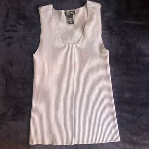 New York and Company light blue knit top with square neckline